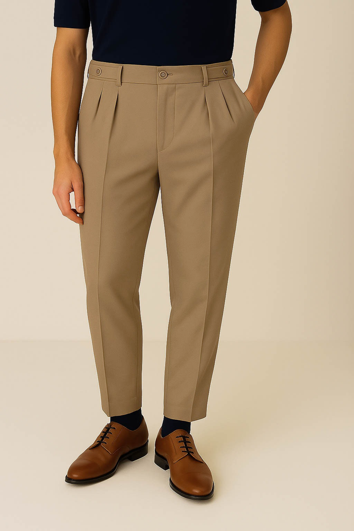 IVAR® Khaki Adjustable pleated pants