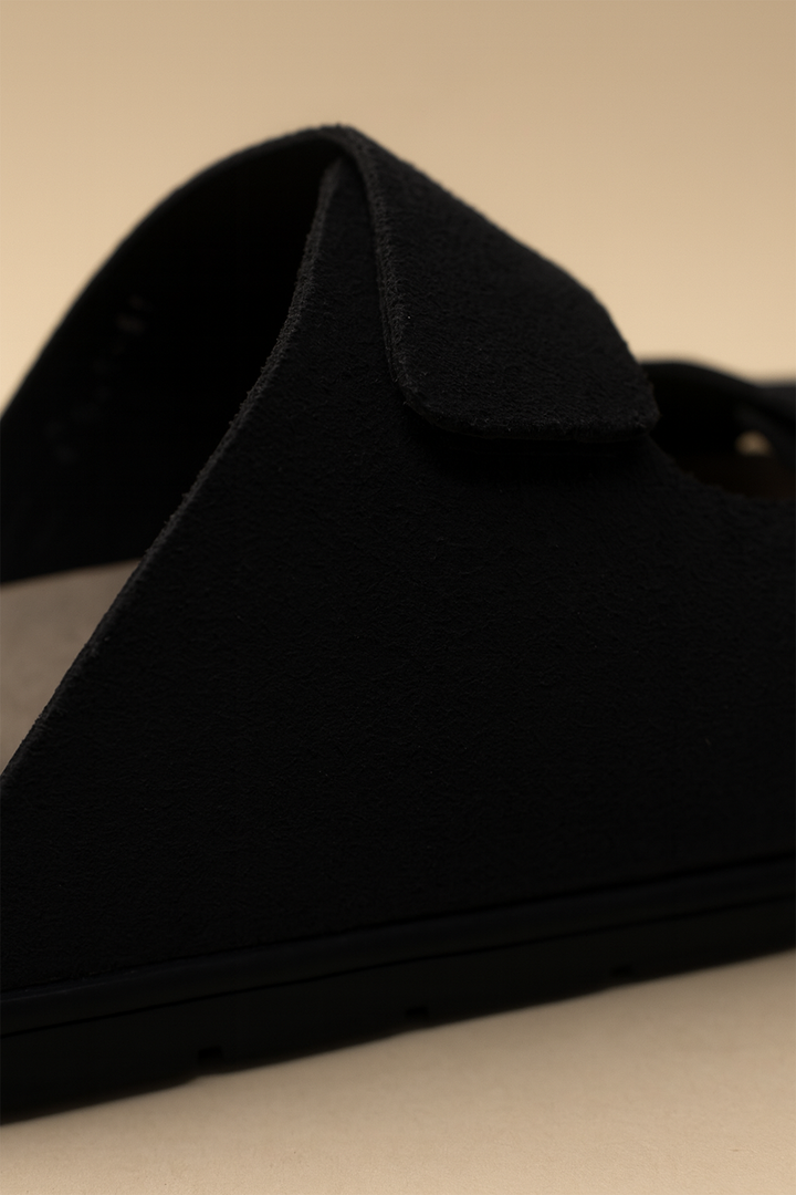 IVAR® Black Suede Slides