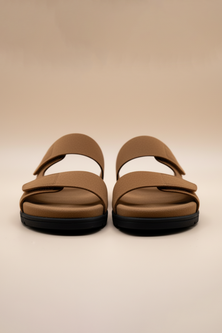 IVAR® Tan Brown Suede Slides