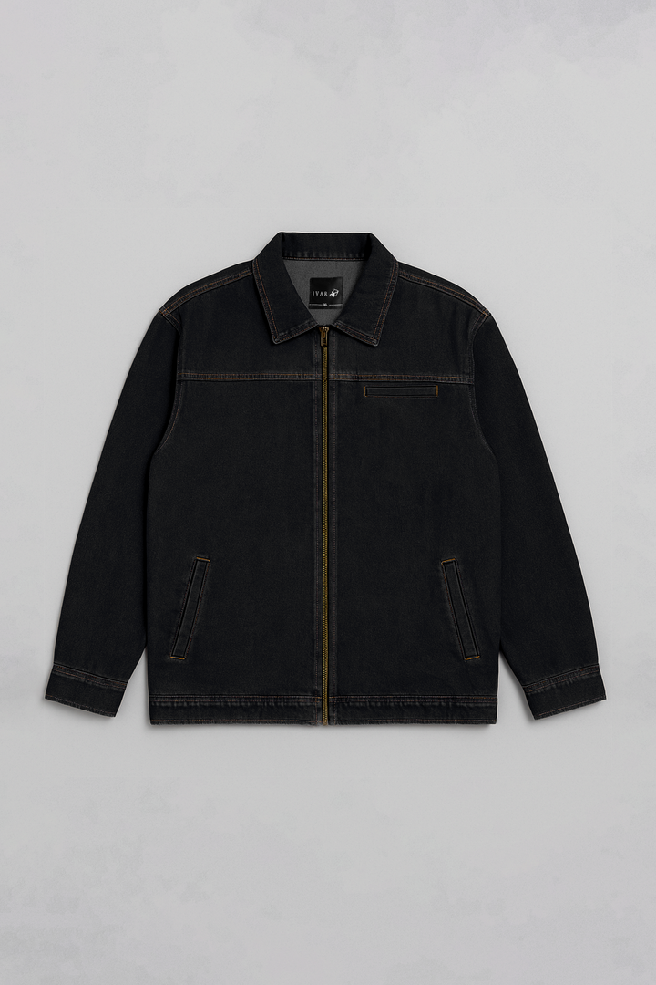 IVAR® Oversized Black Denim Zipper