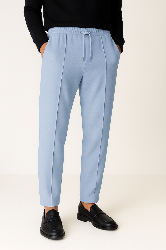 IVAR® Pastel Blue Stapered Knitted Pants