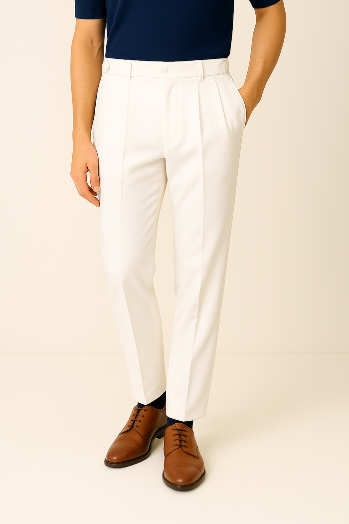 IVAR® Bright white Adjustable pleated pants
