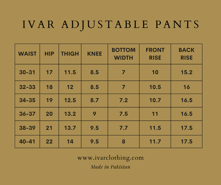 IVAR® Tapered Fit Navy Blue Adjustable Pants