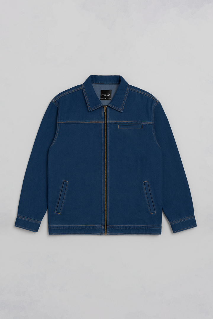 IVAR® Oversized Dark Blue Denim Zipper