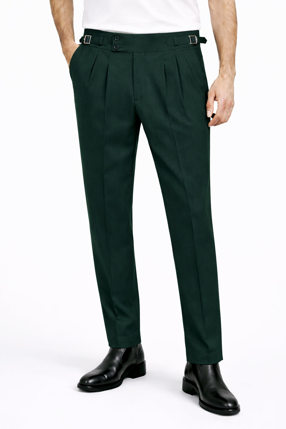 IVAR® Dark Green Pleated Gurkha Pants