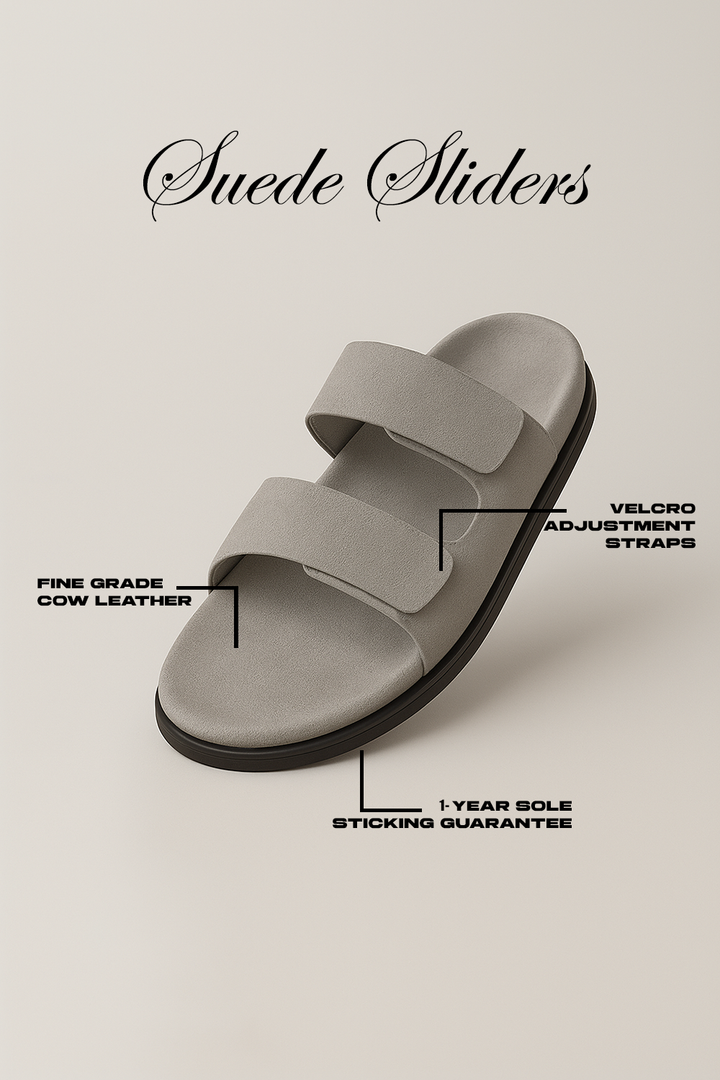 IVAR® Grey Suede Slides