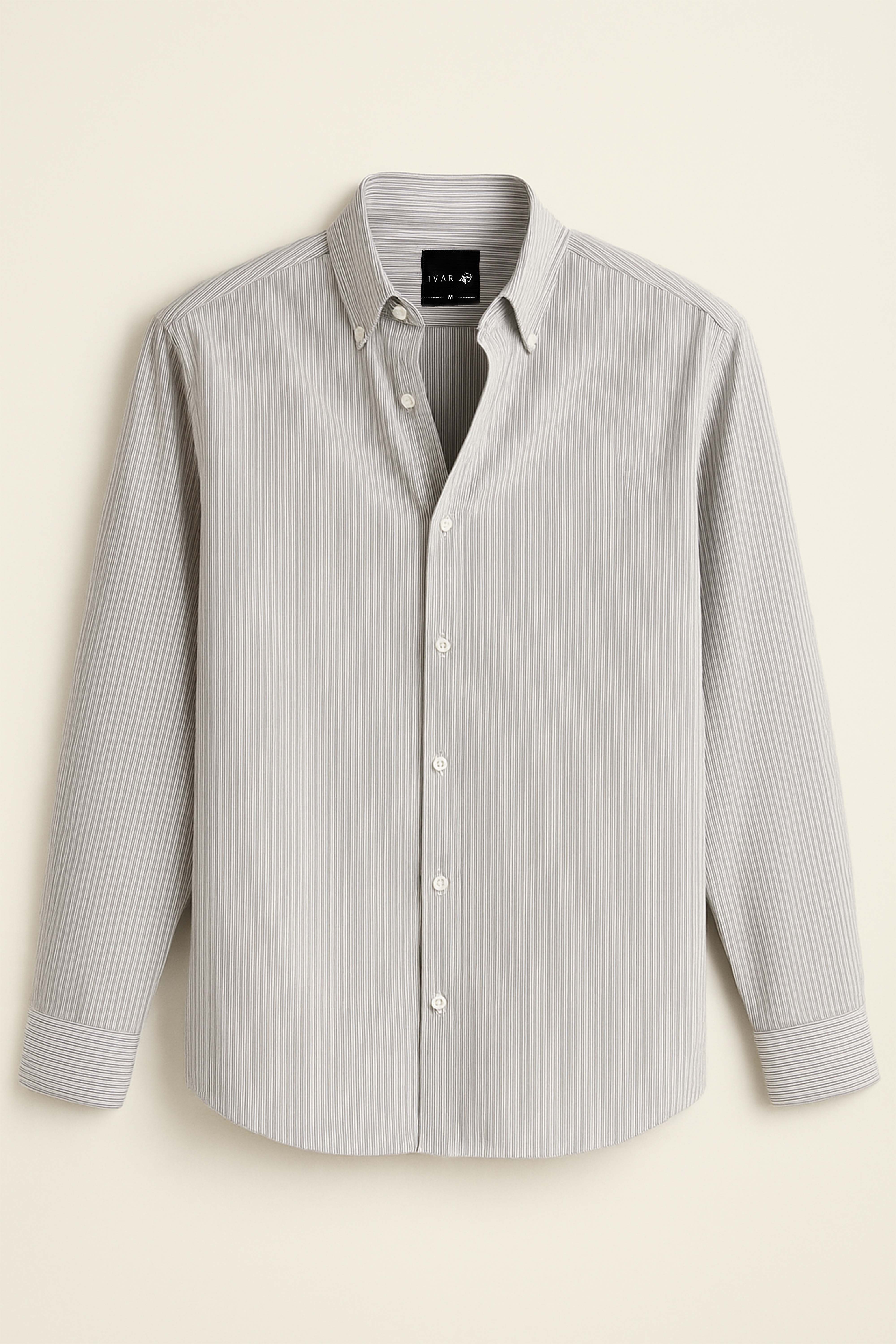 Konrad Stripe Structure Shirt Ivory main image 1