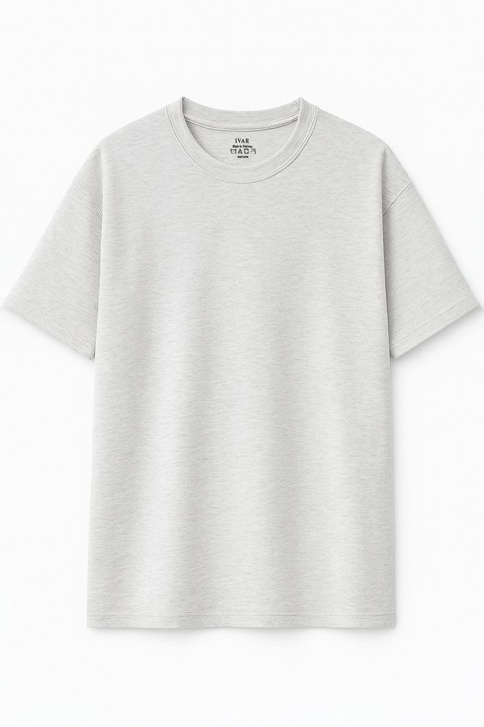 IVAR® Heather White Oversized Tshirt