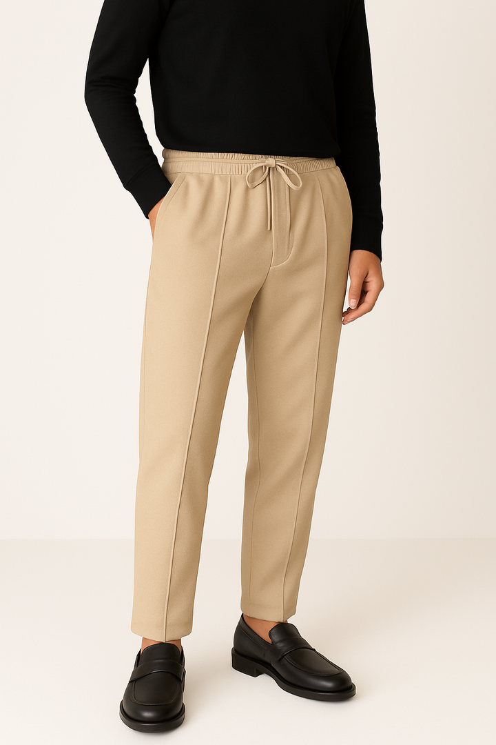 IVAR® Khaki Stapered Knitted Pants
