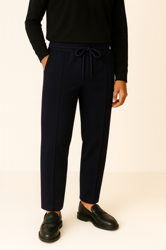 IVAR® Navy Stapered Knitted Pants