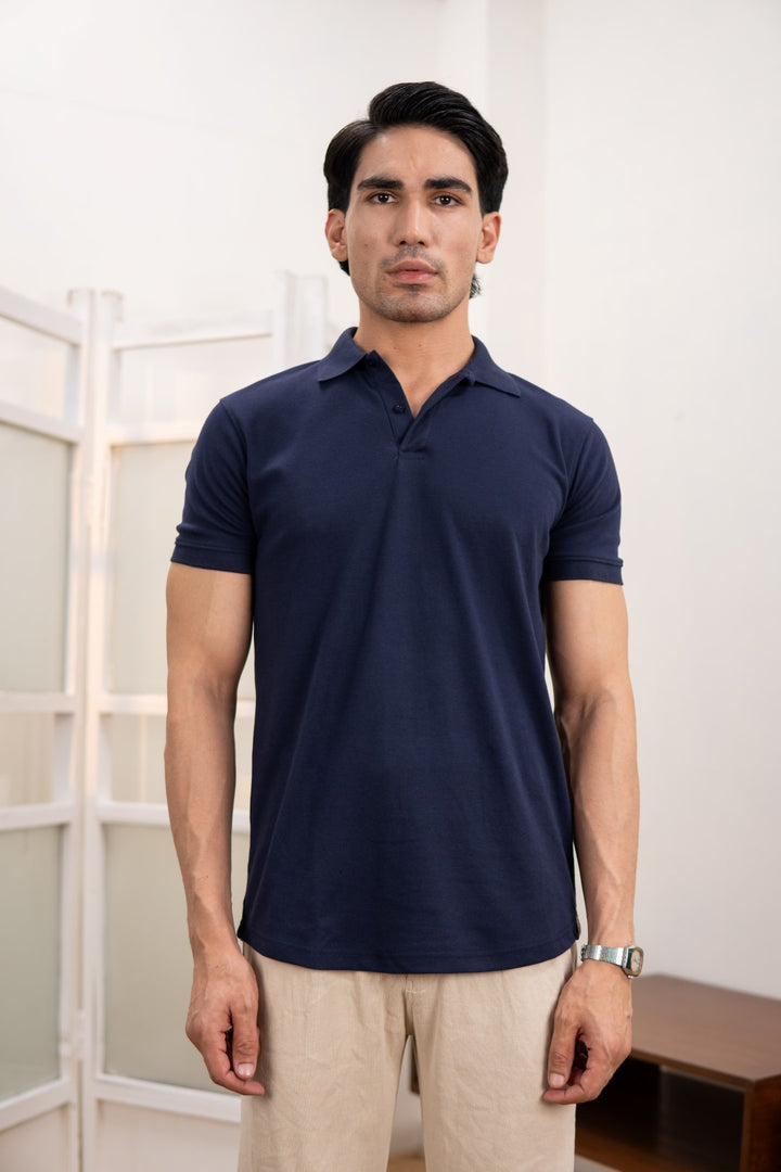 IVAR® Navy Blue Golfer Polo