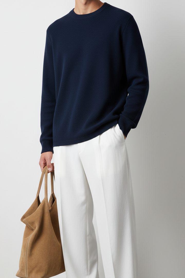 IVAR® Navy Textured Sweatshirt