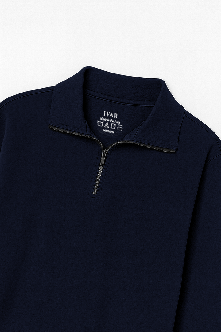 IVAR® Navy Fleece Quarter Zipper