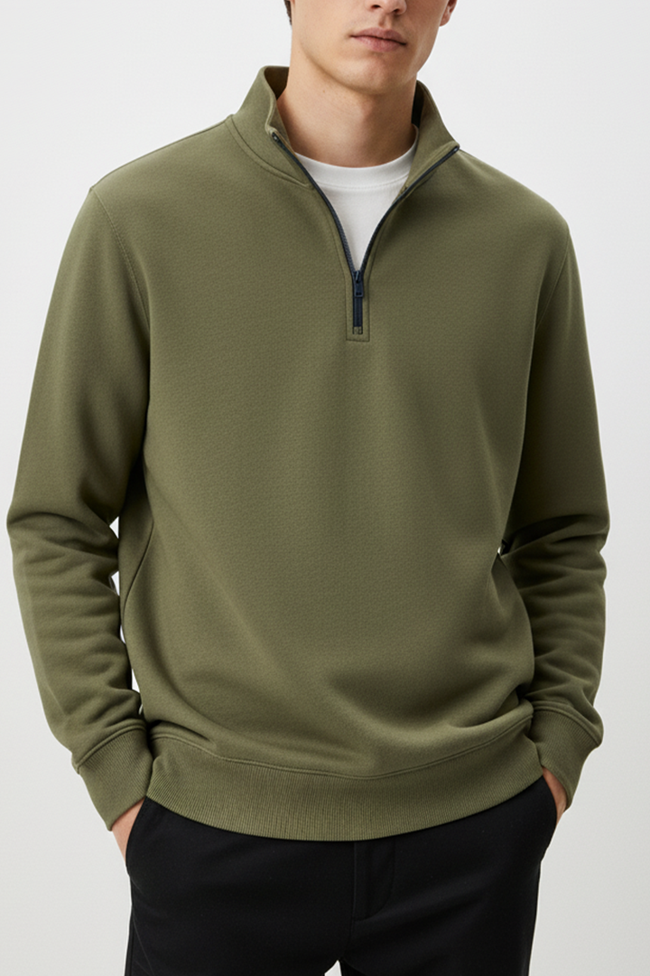 IVAR® Olive Green Fleece Quarter Zipper