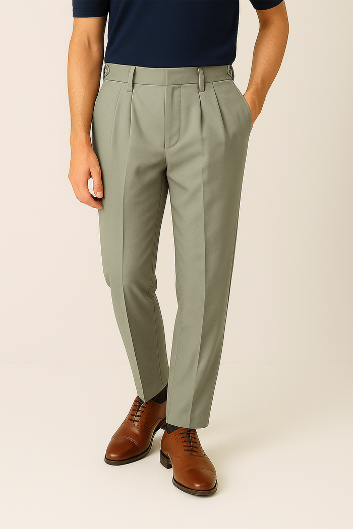 IVAR® Stone Grey Adjustable pleated pants