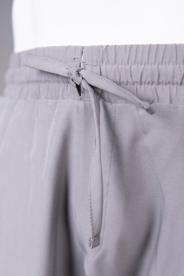 IVAR® Grey Lycra Pleated Stapered Pants