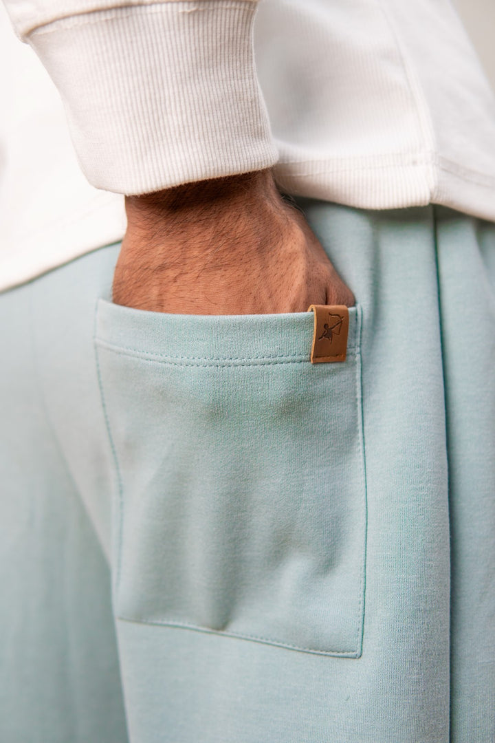 IVAR® Mint Green Stapered Knitted Pants