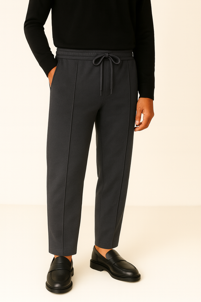 IVAR® Slate Grey Stapered Knitted Pants