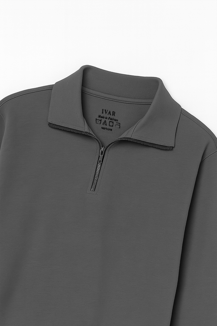 IVAR® Smoky Grey Fleece Quarter Zipper