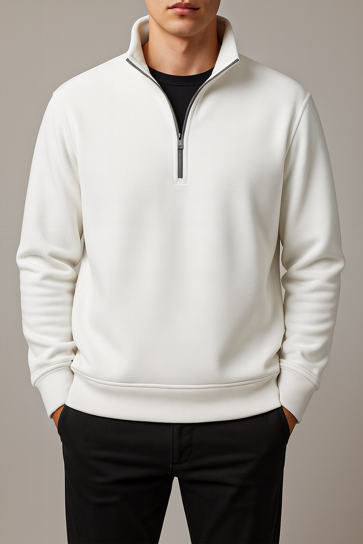 IVAR® White Fleece Quarter Zipper