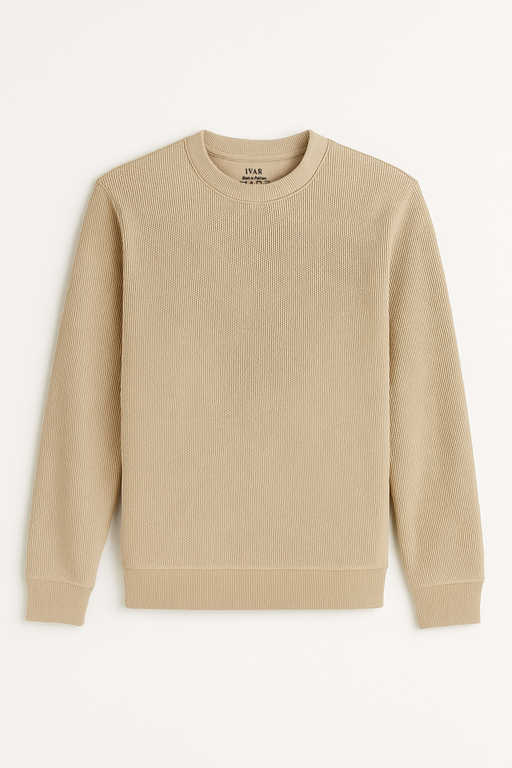 IVAR® Beige Textured Sweatshirt