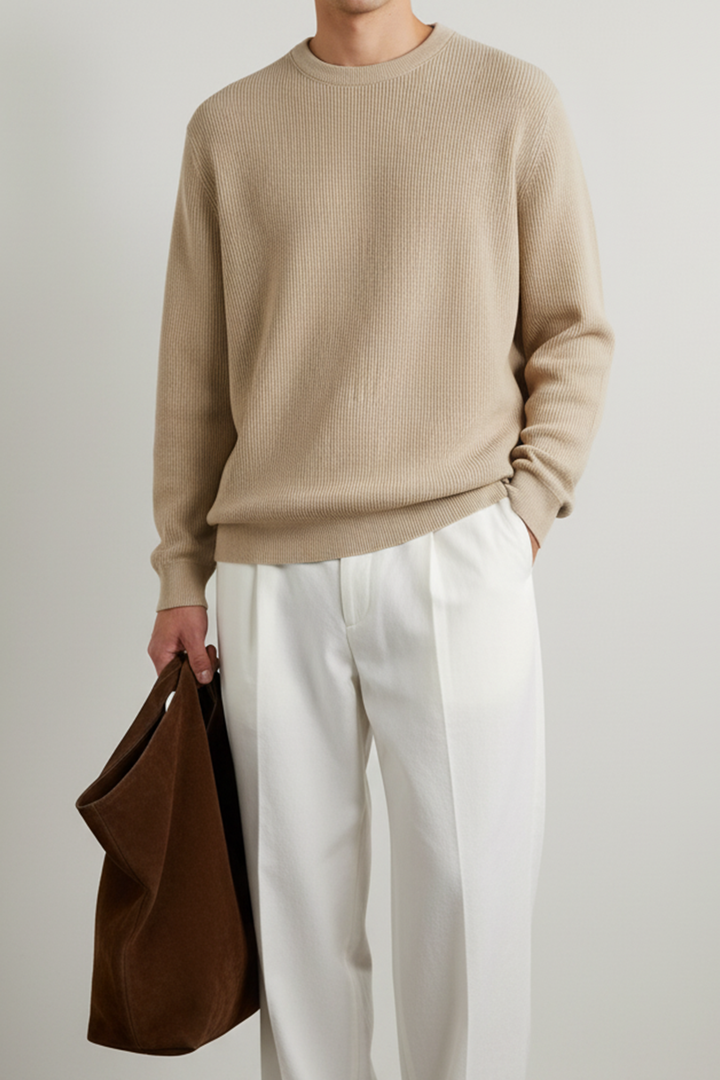 IVAR® Beige Textured Sweatshirt