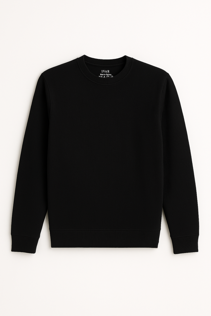 IVAR® Black Textured Sweatshirt