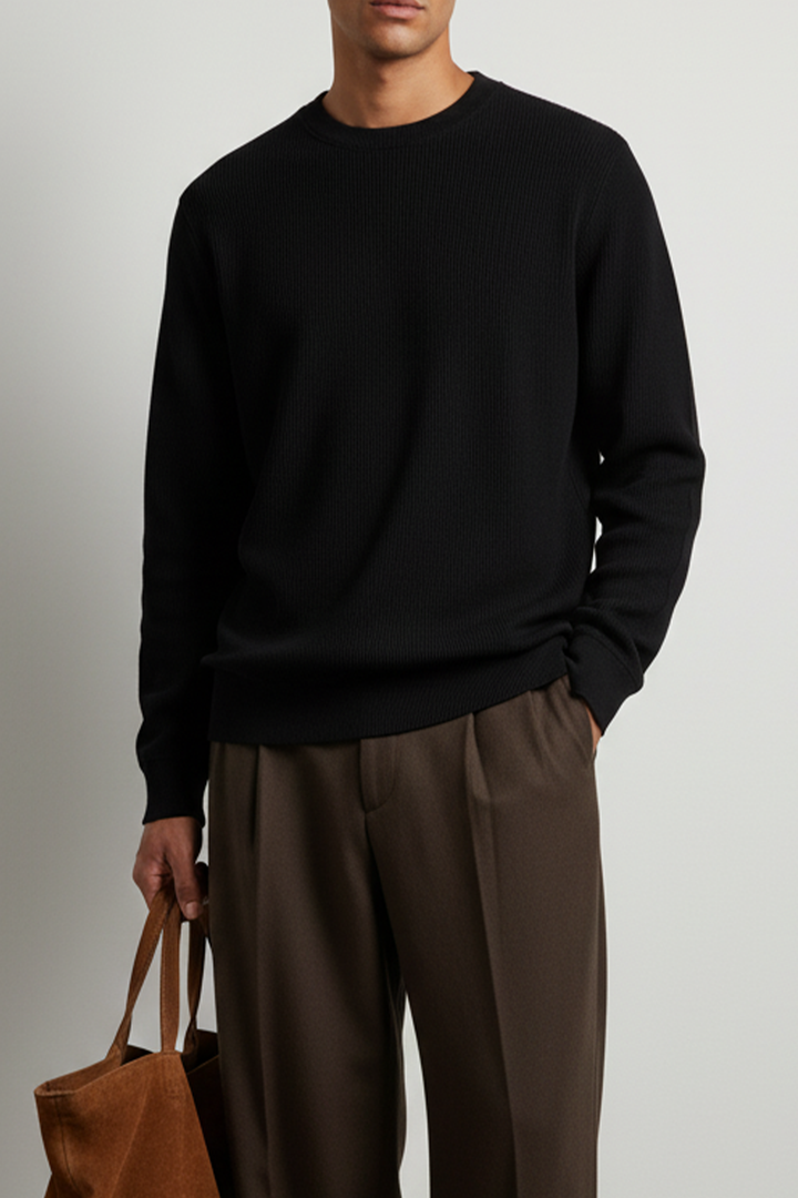 IVAR® Black Textured Sweatshirt