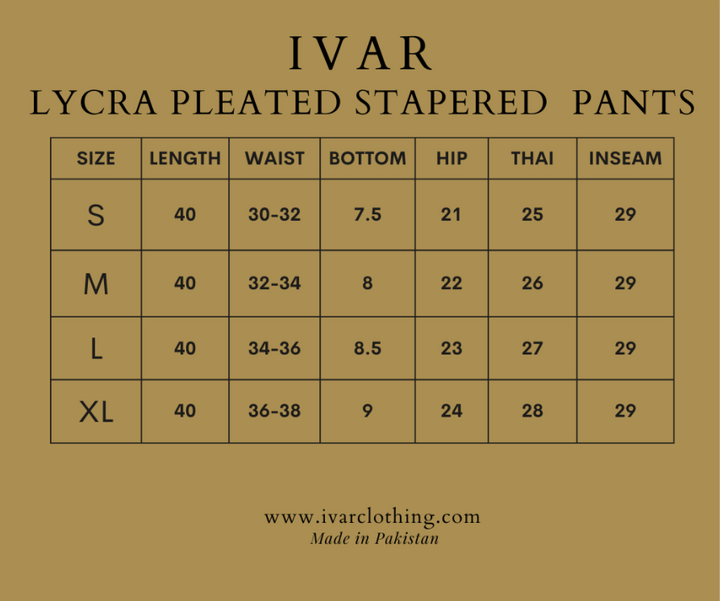 IVAR® White Lycra Pleated Stapered Pants