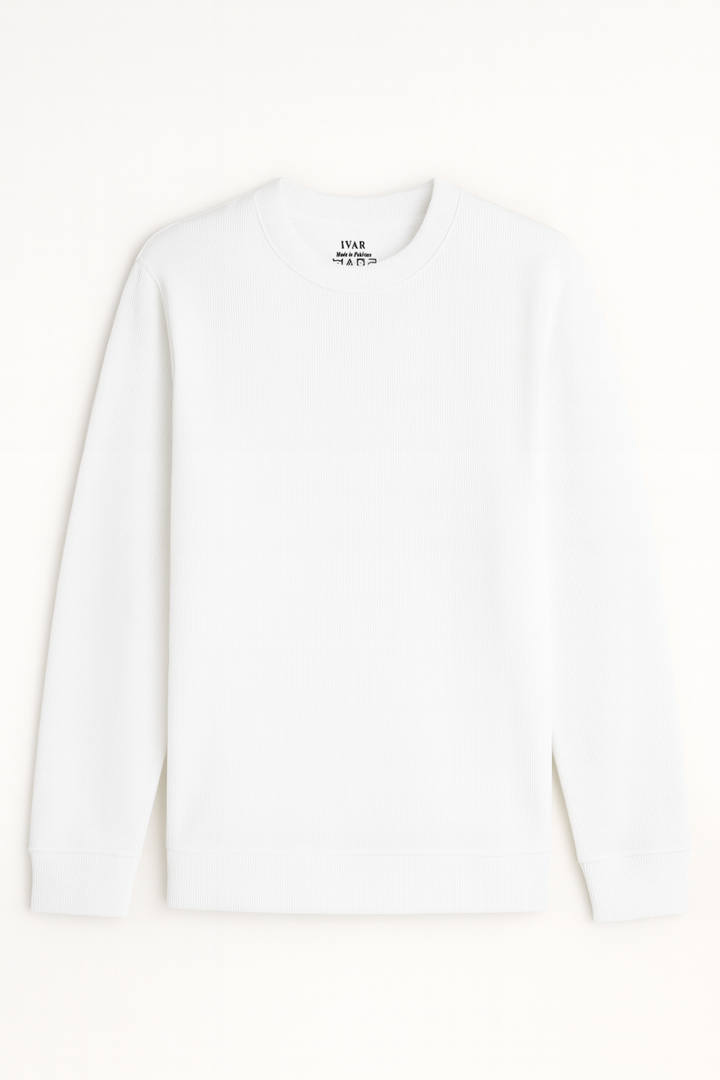 IVAR® White Textured Sweatshirt