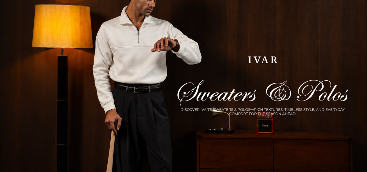 IVAR men's sweaters and quarter zip polos collection