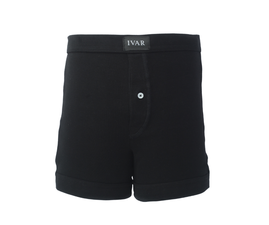 Black Knitted Boxer (100% Combed Cotton)