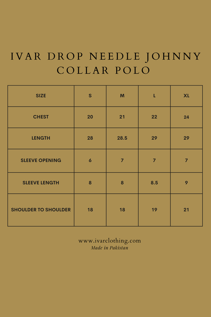 IVAR® Charcoal Drop Needle Johnny Collar Polo