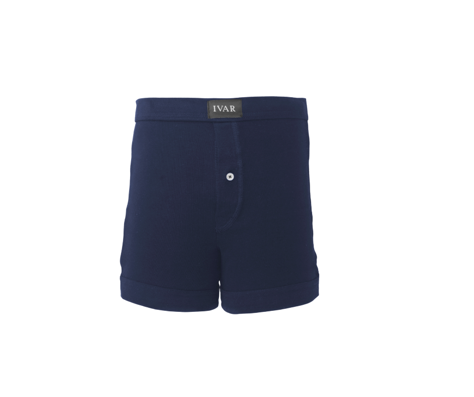 Navy Knitted Boxer (100% Combed Cotton)