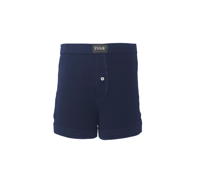 Navy Knitted Boxer (100% Combed Cotton)