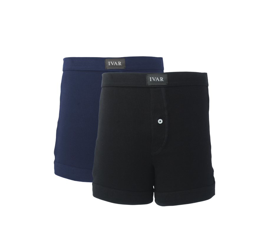 Black & Navy Knitted Boxer (Save 10% on Pack of 2)