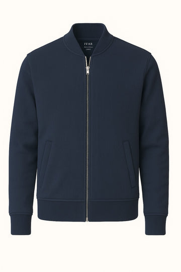 IVAR® Navy Striped Knit Zipper