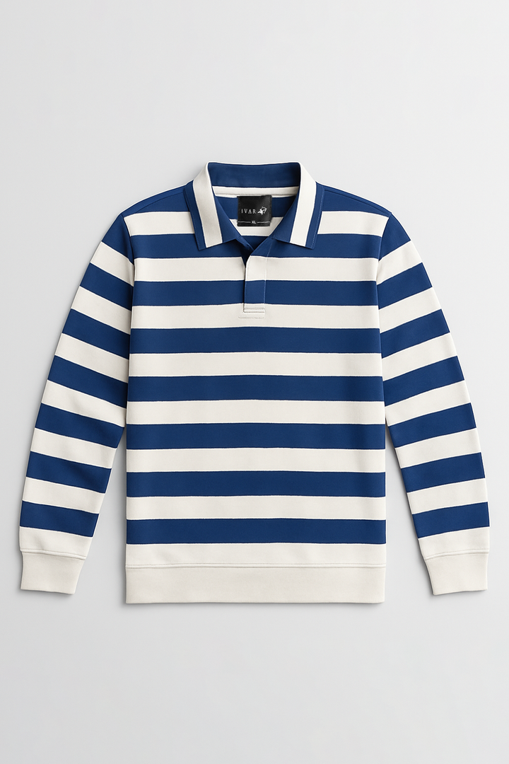 IVAR® Oxford Blue Full Sleeve Rugby Polo