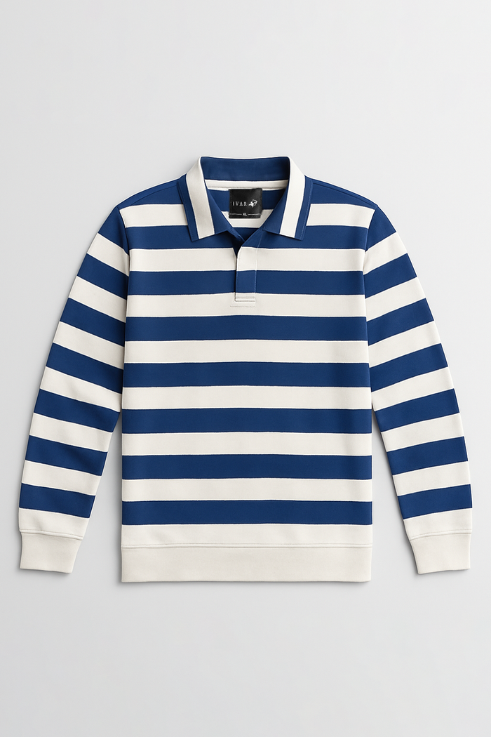 IVAR® Oxford Blue Full Sleeve Rugby Polo
