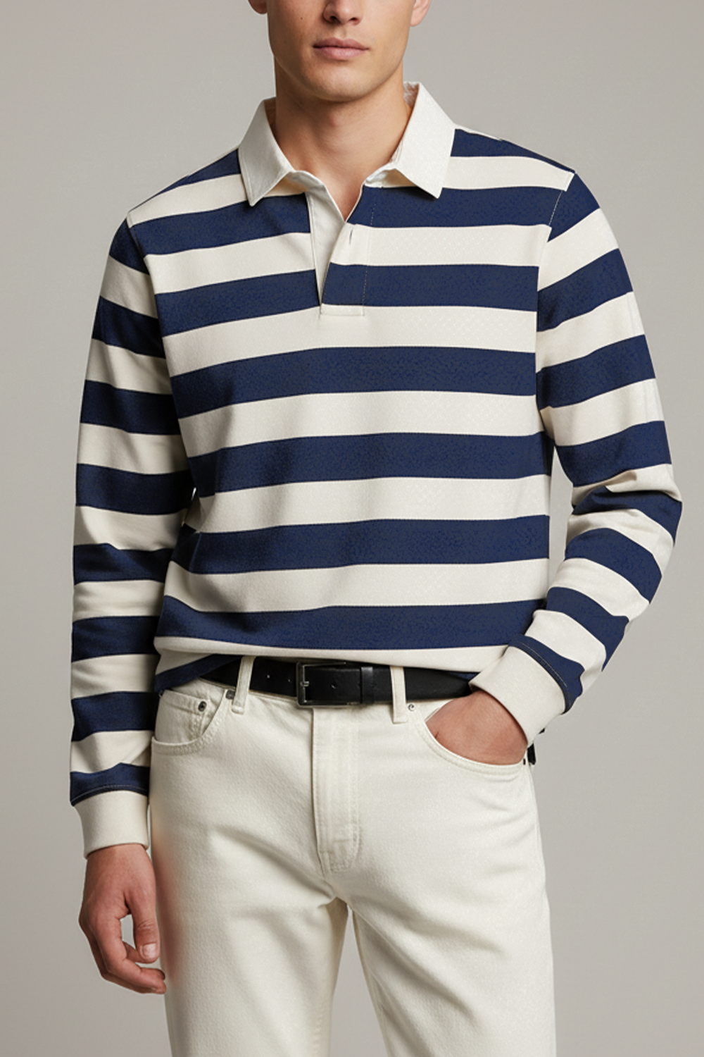 IVAR® Oxford Blue Full Sleeve Rugby Polo