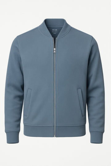 IVAR® Steel Blue Striped Knit Zipper