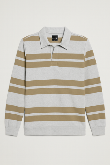 IVAR® Sand Stone Dual Line Full Sleeve Rugby Polo