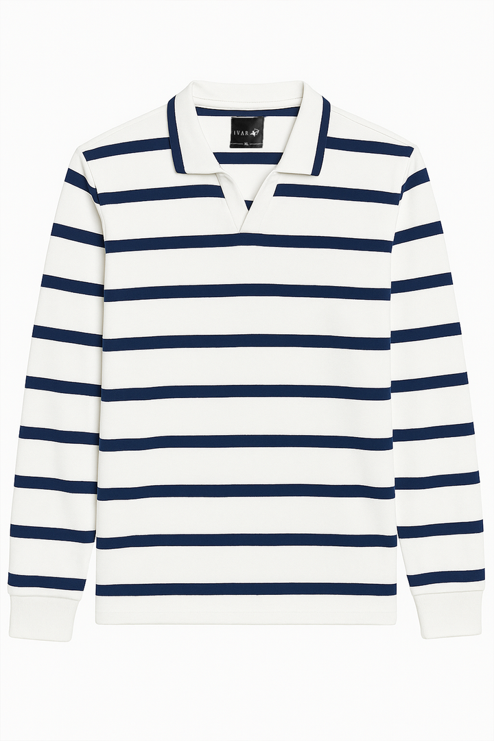 IVAR® Navy Slim Line Full Sleeve Rugby Polo