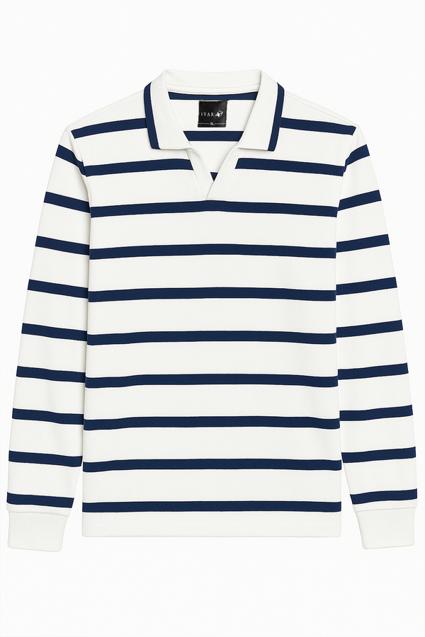IVAR® Navy Slim Line Full Sleeve Rugby Polo