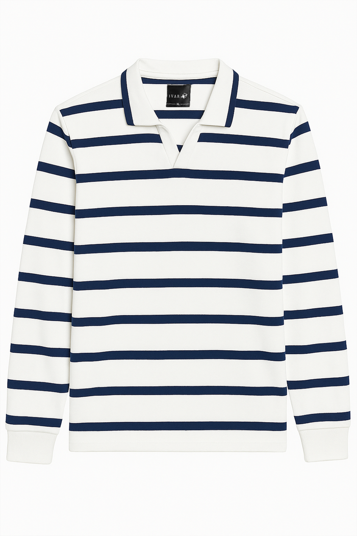 IVAR® Navy Slim Line Full Sleeve Rugby Polo