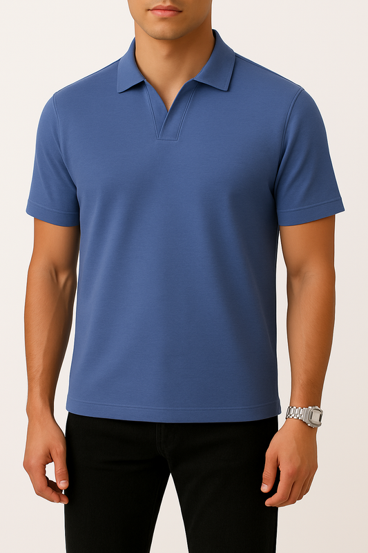 IVAR® Azure Johnny Collar Polo