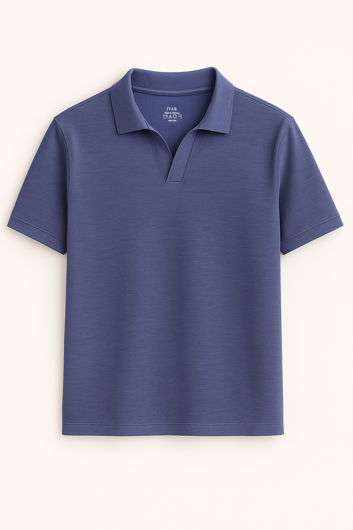 IVAR® Azure Johnny Collar Polo