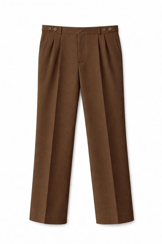IVAR® Burnt Brown Adjustable pleated pants