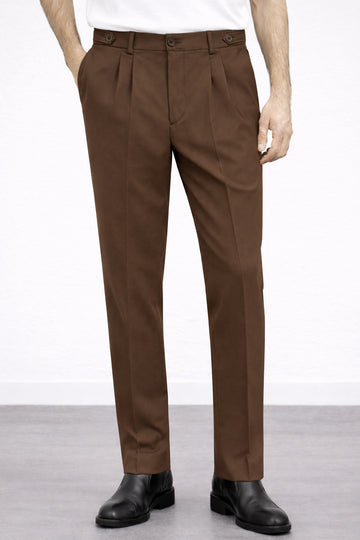 IVAR® Burnt Brown Adjustable pleated pants