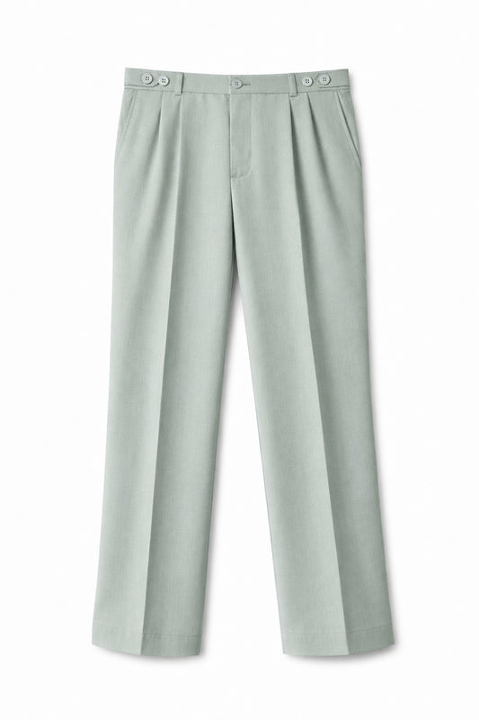 IVAR® Sage Grey Adjustable pleated pants